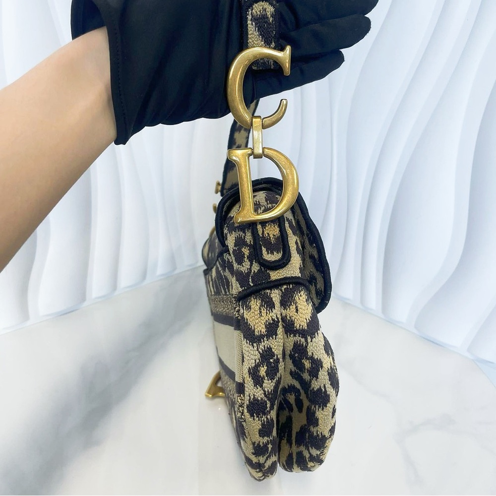 Dior Leopard Multicolor Mizza Embroidery Saddle Bag - Picture 5 of 11